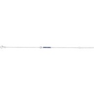 Bracelet souple mono-motif en Argent avec oxyde de zirconium bleu saphir