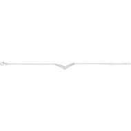Bracelet souple mono-motif en Argent avec oxyde de zirconium blanc