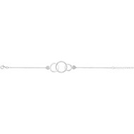Bracelet souple mono-motif en Argent avec oxyde de zirconium blanc