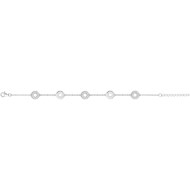 Bracelet souple multi-motifs en Argent avec oxyde de zirconium blanc