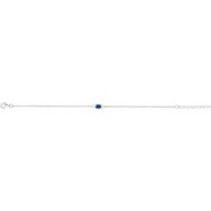 Bracelet souple mono-motif en Argent avec oxyde de zirconium bleu saphir