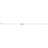 Bracelet souple mono-motif en Argent avec oxyde de zirconium blanc