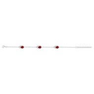 Bracelet souple multi-motifs en Argent avec spinelle rouge rubis