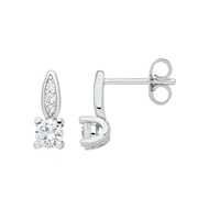 Boucles d'oreilles puces en Argent avec oxyde de zirconium blanc