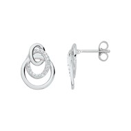 Boucles d'oreilles puces en Argent avec oxyde de zirconium blanc