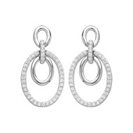 Boucles d'oreilles pendantes en Argent avec oxyde de zirconium blanc