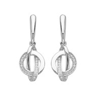 Boucles d'oreilles pendantes en Argent avec oxyde de zirconium blanc