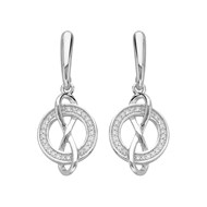 Boucles d'oreilles pendantes en Argent avec oxyde de zirconium blanc