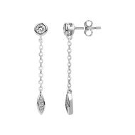 Boucles d'oreilles pendantes en Argent avec oxyde de zirconium blanc