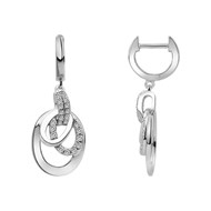 Boucles d'oreilles pendantes en Argent avec oxyde de zirconium blanc