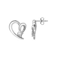 Boucles d'oreilles puces en Argent avec oxyde de zirconium blanc