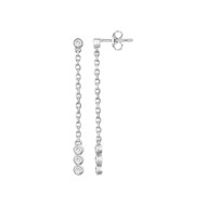 Boucles d'oreilles pendantes en Argent avec oxyde de zirconium blanc