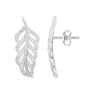 Boucles d'oreilles puces en Argent avec oxyde de zirconium blanc