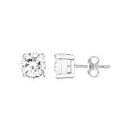 Boucles d'oreilles puces en Argent avec oxyde de zirconium blanc