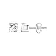 Boucles d'oreilles puces en Argent avec oxyde de zirconium blanc