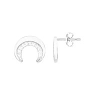 Boucles d'oreilles puces en Argent avec oxyde de zirconium blanc