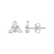 Boucles d'oreilles puces en Argent avec oxyde de zirconium blanc