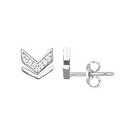 Boucles d'oreilles puces en Argent avec oxyde de zirconium blanc