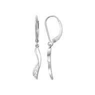 Boucles d'oreilles pendantes en Argent 925 millièmes et oxyde de zirconium - blanc brillant