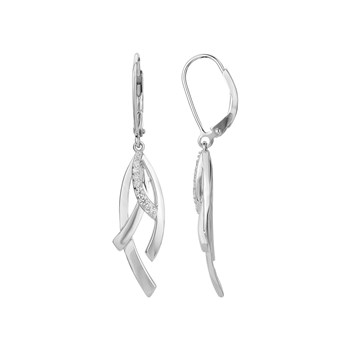 Zilveren oorbellen met wit zirkoniumoxide