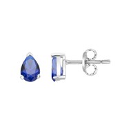 Boucles d'oreilles puces en Argent avec oxyde de zirconium bleu saphir