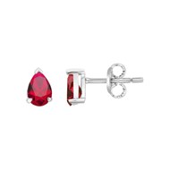 Boucles d'oreilles puces en Argent avec oxyde de zirconium rouge rubis