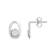 Boucles d'oreilles puces en Argent avec oxyde de zirconium blanc