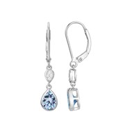 Boucles d'oreilles pendantes en Argent avec oxyde de zirconium bleu topaze
