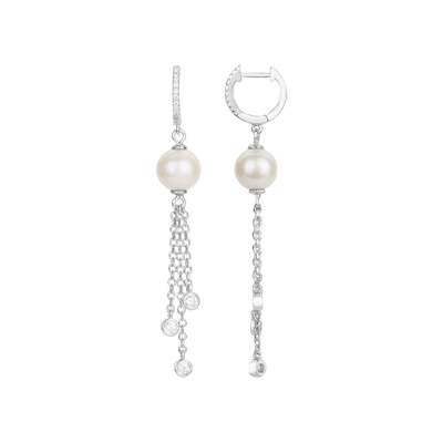Boucles D'oreilles Pendantes Goutte En Nacre Blanche - Argenté - Fait Main En France - Neuf