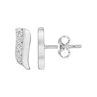 Boucles d'oreilles puces en Argent avec oxyde de zirconium blanc