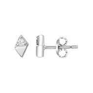 Boucles d'oreilles puces en Argent avec oxyde de zirconium blanc