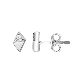 Zilveren oorbellen met wit zirkoniumoxide