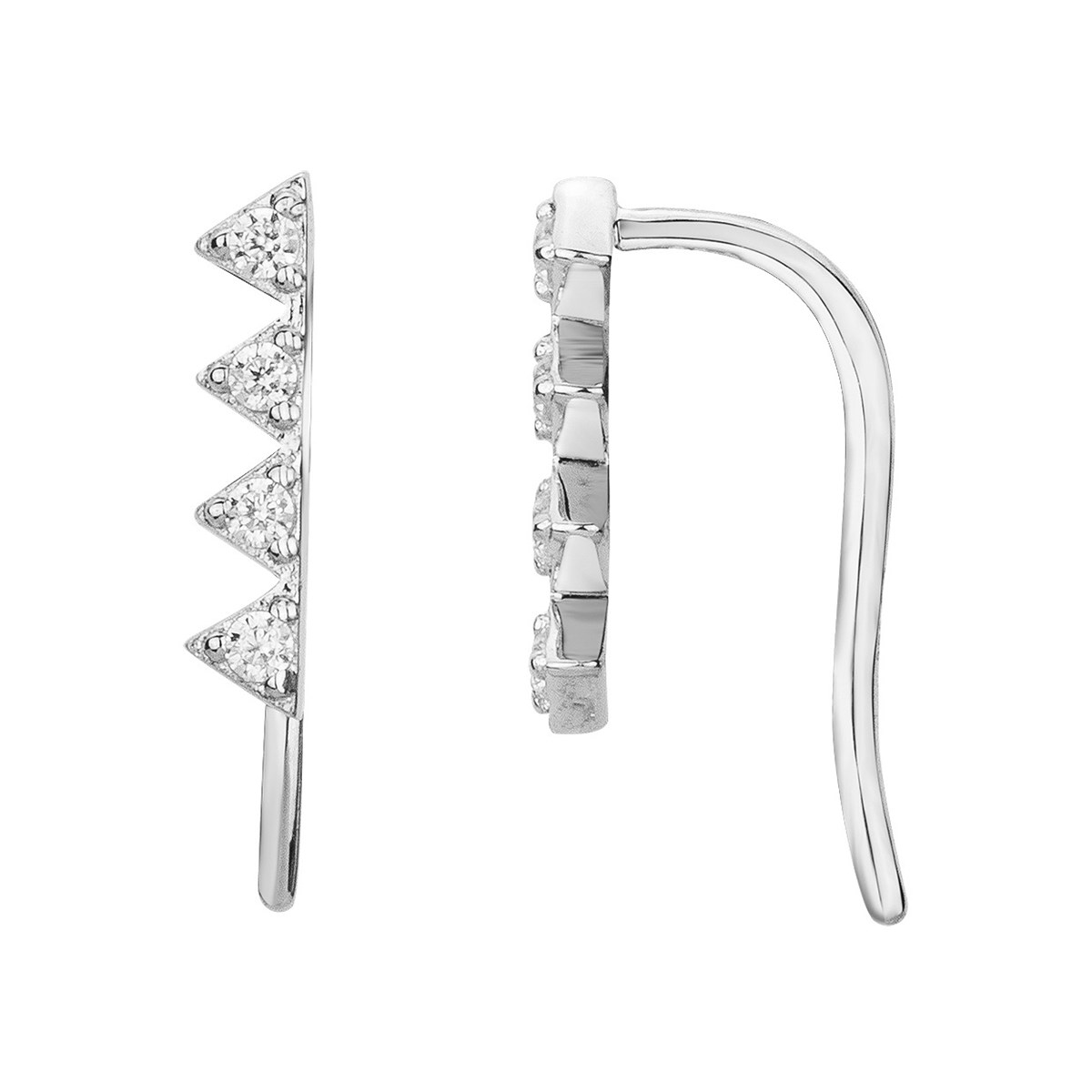 Boucles d'oreilles puces en Argent avec oxyde de zirconium blanc