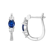 Créoles en Argent avec oxyde de zirconium bleu saphir