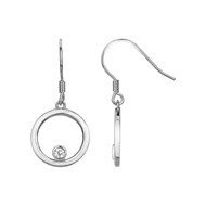 Boucles d'oreilles pendantes en Argent avec oxyde de zirconium blanc