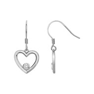 Boucles d'oreilles pendantes en Argent avec oxyde de zirconium blanc