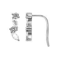 Boucles d'oreilles earcuff en Argent avec oxyde de zirconium blanc