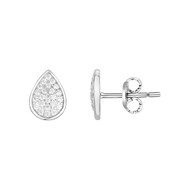 Boucles d'oreilles puces en Argent avec oxyde de zirconium blanc