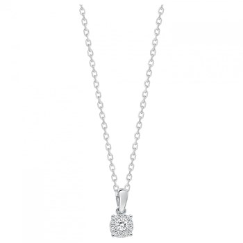 Ketting met één patroon van zilver en witte zirkoonoxide