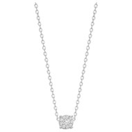 Ketting met één patroon van zilver en witte zirkoonoxide