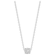 Collier mono-motif en Argent avec oxyde de zirconium blanc