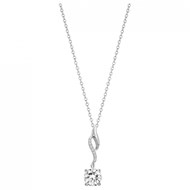 Collier mono-motif en Argent avec oxyde de zirconium blanc