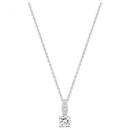 Collier mono-motif en Argent avec oxyde de zirconium blanc