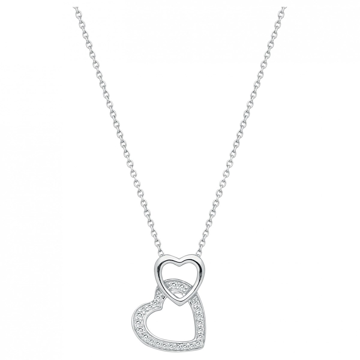 Collier mono-motif en Argent avec oxyde de zirconium blanc