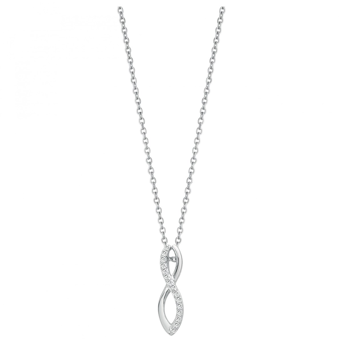 Collier mono-motif en Argent avec oxyde de zirconium blanc