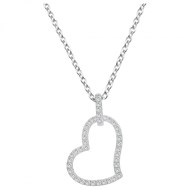 Collier mono-motif en Argent avec oxyde de zirconium blanc