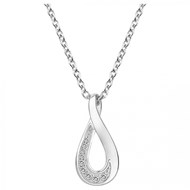 Collier mono-motif en Argent avec oxyde de zirconium blanc