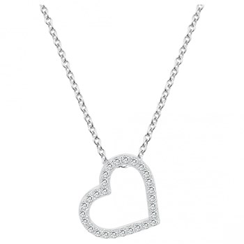 Ketting met één patroon van zilver en witte zirkoonoxide