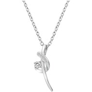 Collier mono-motif en Argent avec oxyde de zirconium blanc