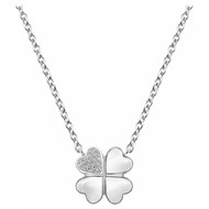 Collier mono-motif en Argent avec oxyde de zirconium blanc